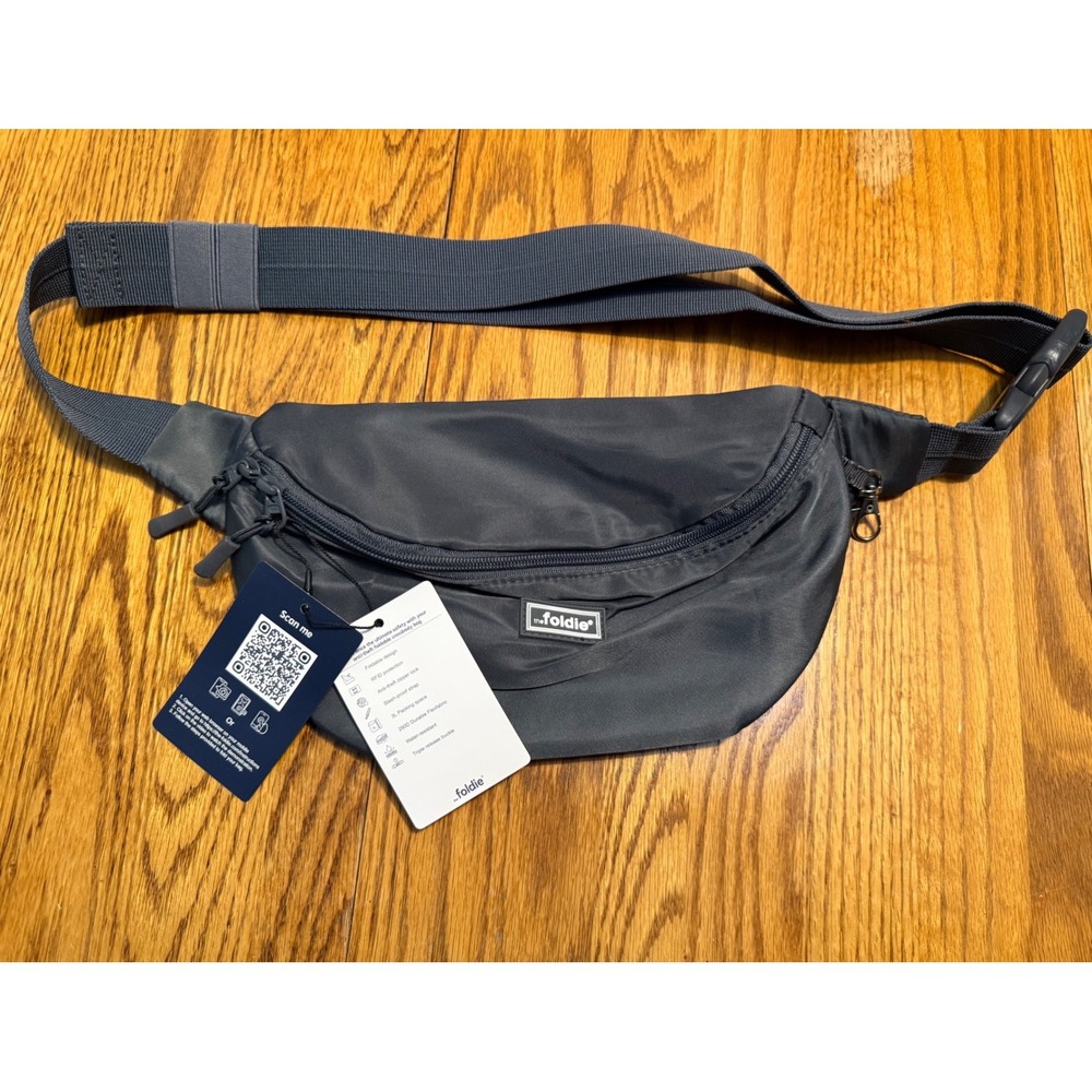The Foldie Anti-Theft Foldable Crossbody Bag Gray RFID 3L Travel Belt Bag